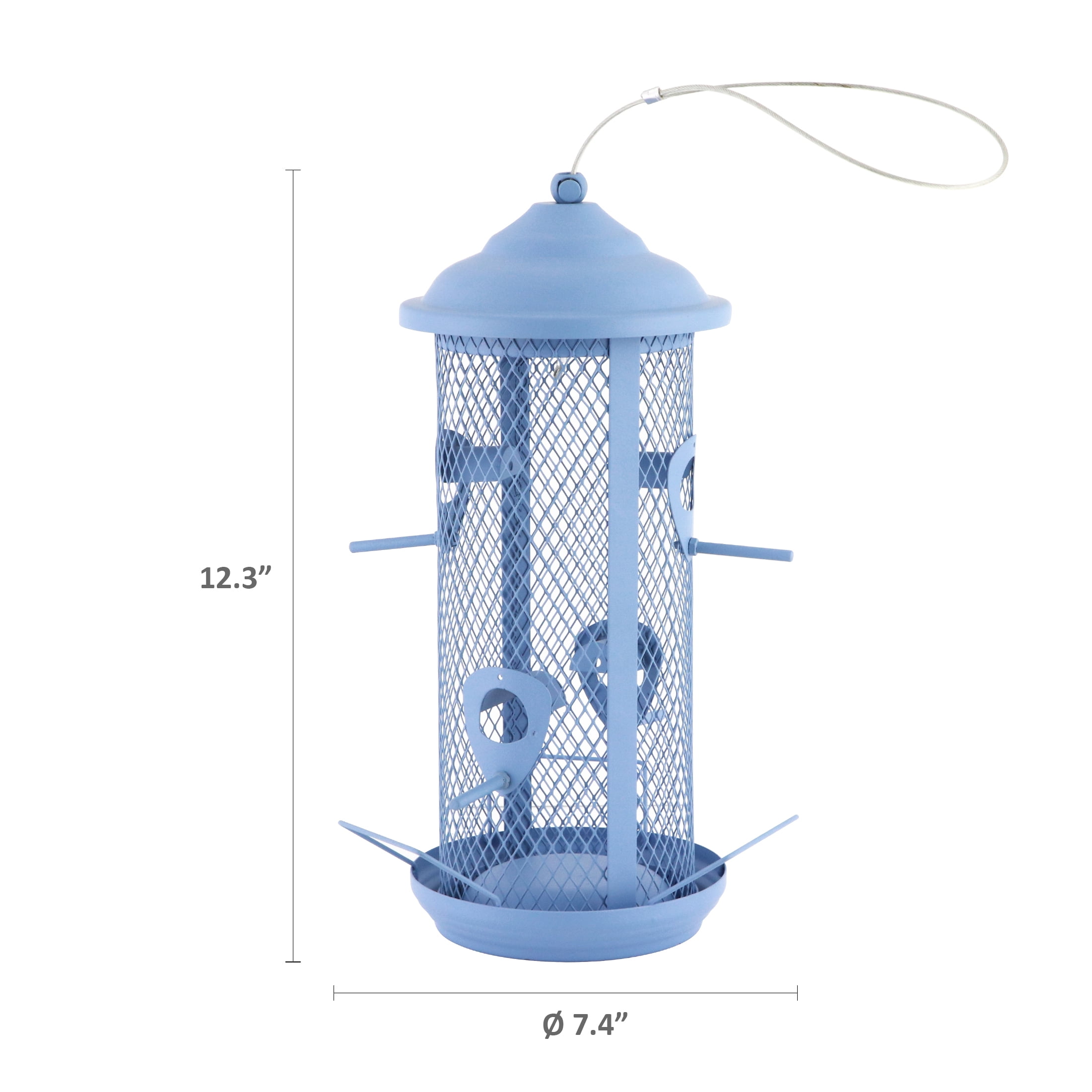 Vibrant Life 4-Perch Peanut and Sunflower Bird Feeder, Blue Paradise, 3 lb Capacity