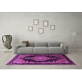 thumbnail image 3 of Ahgly Company Indoor Rectangle Medallion Purple Traditional Area Rugs, 2' x 4', 3 of 4