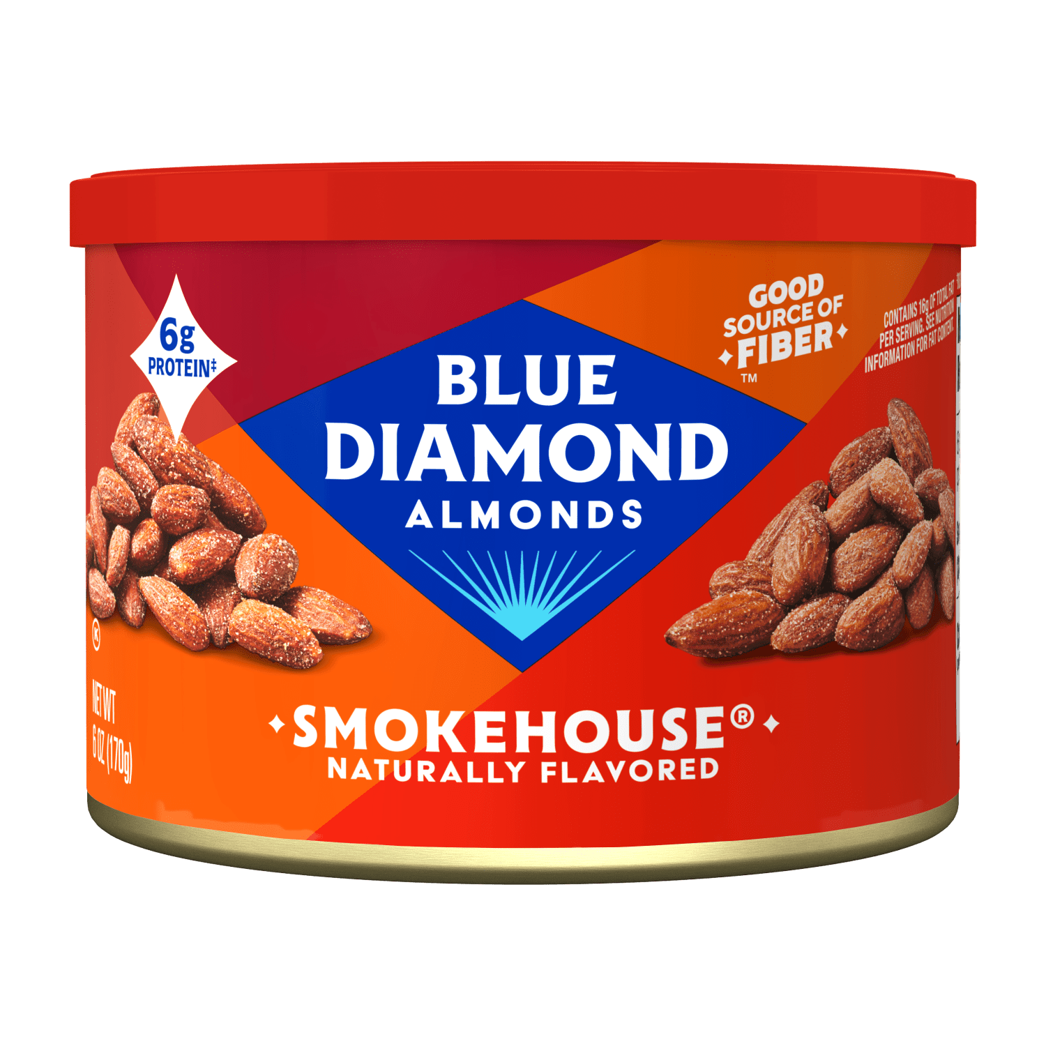 Blue Diamond Almonds, Classic Smokehouse Flavored Healthy Snack Nuts Perfect for Snacking and On-The-Go, 6 oz