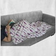 thumbnail image 6 of Polar Bear Soft Flannel Fleece Blanket, Mother and Child Constellation Bears in Watercolor Style Pattern, Cozy Plush for Indoor and Outdoor Use, 70" x 90", Magenta Purple and White, by Ambesonne, 6 of 6
