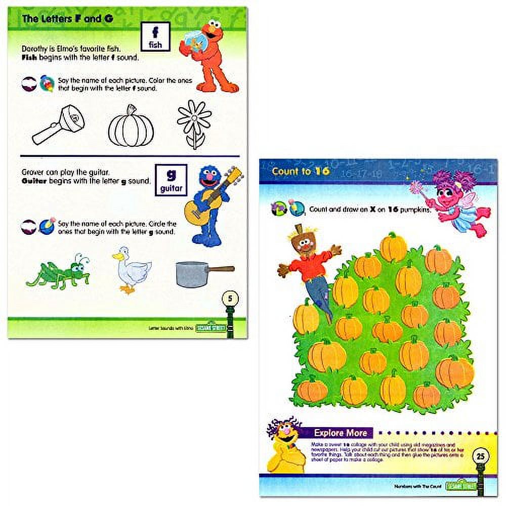 Sesame Street Workbooks Preschool (Set of 4 Workbooks -- Alphabet with Elmo, Letter Sounds, Numbers and Colors) - image 2 of 3