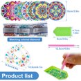 thumbnail image 2 of kitwin 8Pcs 3.9in DIY Coasters Diamond Painting Cup Mat Kit with Holder for Kids Adults Beginners Art Craft Supplies, 2 of 8