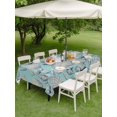 thumbnail image 4 of Outdoor Tablecloth with Umbrella Hole for Patio/Picnic/Party/Camping, Coastal Blue Conch Waterproof Table Cloth Rectangle Table Cover Washable, Retro Summer Beach Shells Marine (60"x 102"), 4 of 9