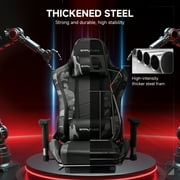 GTPLAYER Gaming Chair with Bluetooth Speakers Footrest PU Leather Music Office Chair, Camouflage