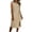 Khaki, variant on Midi Dresses for Women Summer Casual Crewneck Solid Color Loose Short Sleeve Beach Holiday Everyday Linen Dress Size S-3XL