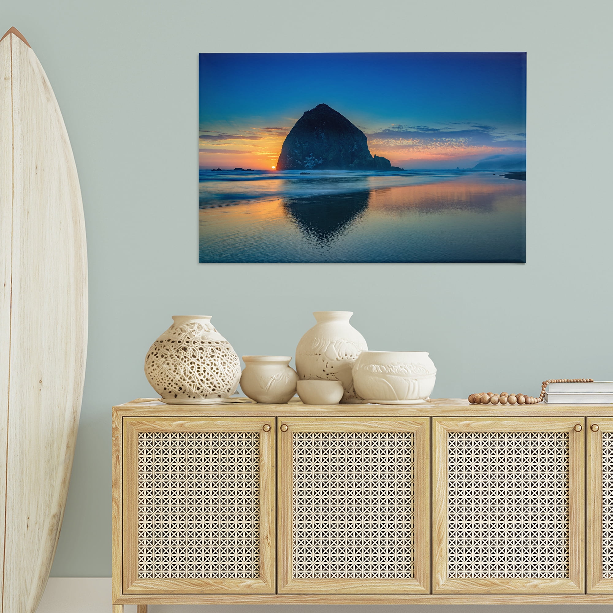 Stupell Industries Deep Sunset Island View Landscape & Nature Photography Wrapped Canvas Art Print Wall Art, 45 x 30