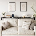 thumbnail image 7 of Jojoka 5.9" Narrow Sofa Table with Power Outlets, Slim Console Table, Farmhouse Behind Couch Table with Metal Frame & Wood Top for Entryway, Hallway, Foyer, Living Room - Rustic Black, 7 of 7