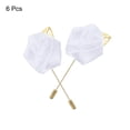 thumbnail image 3 of 6 Pcs Ramilletes de Rosa Unique Bargains para Novio Ceremonia de Boda Aniversario Cena Formal Blanco, 3 of 5