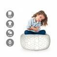 thumbnail image 2 of Abstract Storage Toy Bag Chair, Geometric Modern Interlocking Hexagonal and Rectangular Minimalist Art Deco, Stuffed Animal Organizer Washable Bag, Small Size, Sand Brown White, by Ambesonne, 2 of 3
