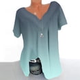thumbnail image 2 of fatyb Women's Summer Pleated Tunic Tops Gradient Short Sleeve T-Shirts Casual Loose Blouses Plus Size, 2 of 5
