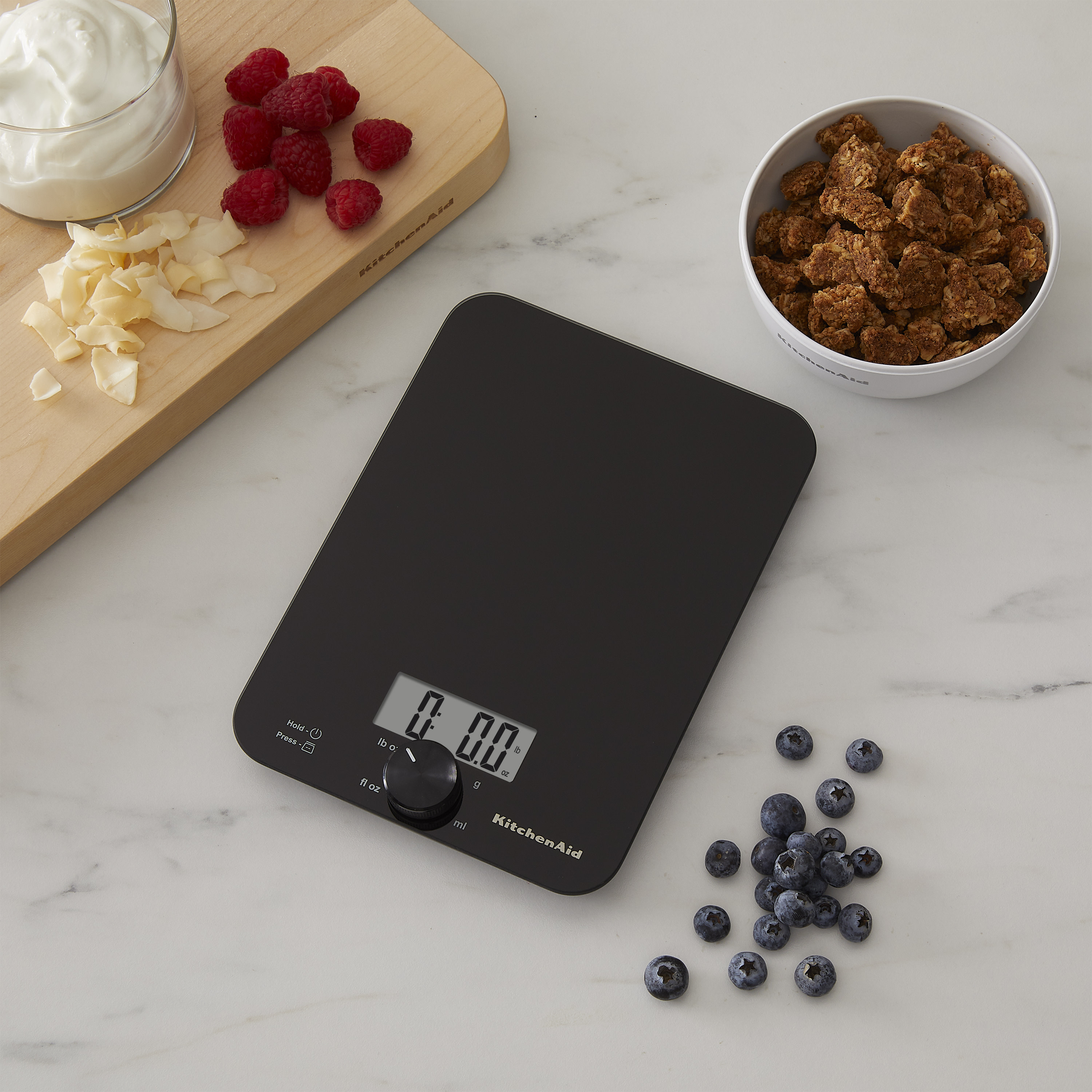 KitchenAid 11lb Digital Glass Top Food Scale, Black photo 3