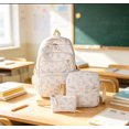 thumbnail image 3 of 3 Piece Coquette Bow Print Backpack Set, Lightweight Adjustable Straps Lightweight, Nylon Multi Compartment Bookbag, Cute Laptop Daypack for Back to School Travel Daily Use, 3 of 4