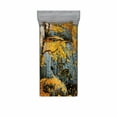 thumbnail image 2 of Ambesonne Tree Fitted Sheet & Pillow Sham Set, Maple Falling Leaves, Full, Grey Orange, 2 of 3
