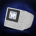 thumbnail image 1 of Alamode TS242-12 Men Rhodium 925 Sterling Silver Ring with AAA Grade CZ in Clear - Size 12, 1 of 1