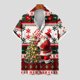 thumbnail image 4 of Camisas de Manga Larga para los Hombres Botón de Impresión de Navidad Blusa de Cuello Casual, Poliéster Ligero para la Fiesta de Primavera de Invierno, 4 of 5