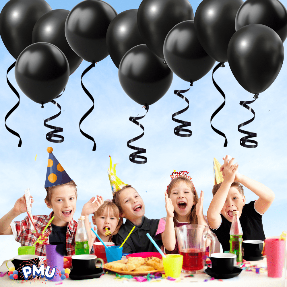 PMU 1500 Yards x 3/8in Black Crimped Curling Ribbon String for Gift Wrapping Ribbon Balloon String Birthday Celebration Party Presents Decor, Festival Art Craft Accessories (6-250 Yard Rolls)
