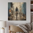 thumbnail image 2 of Designart "Bicycle Street Euphony Papercut" Bicycle Print on Natural Pine Wood, 2 of 5