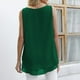 thumbnail image 4 of Camisas de gasa sin mangas, cuello redondo, cómoda blusa de gasa sin mangas de verano, color puro para fiesta LHCER Cuello redondo, 4 of 6