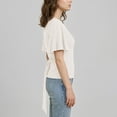 thumbnail image 2 of Cinched Waist Shirts for Women Short Dolman Sleeve Boat Neck Tops Lightweight Casual Blouses Modal Slim Fit Tunics Dressy Casual Outfits Business Trendy Tees Back Tie Bow Tops(White,S), 2 of 6