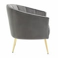 thumbnail image 3 of Lumisource Tania Contemporary/Glam Accent Chair in Gold Metal and Grey Velvet, 3 of 7