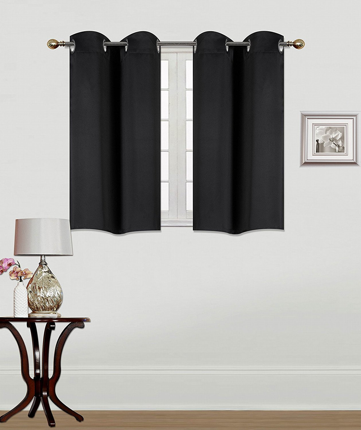 Silver Grommets Panel 100% Blackout 3 Layered Window Curtain 1 Set Pink 