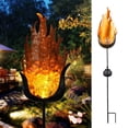 thumbnail image 4 of Lámpara De Césped Con Energía Solar Exquisita Luz De Calle De Tierra Varilla De Caña Ángel Llama Luna Lámpara Solar Led Decorativa Vidrio De Hierro Ip44 A Prueba De Agua Para Jardín Césped Pasarela Speravity HA026466-02, 4 of 5