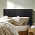 thumbnail image 6 of Wood Headboard Queen Size 64.4 Inch Wide Wall Mounted Wooden Headboard Modern Farmhouse Fluted Panel Wingback Design Black Oak Finish, 6 of 9