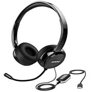 Mpow 071 USB Headset, Lightweight 3.5mm Computer Headphone with Microphone Noise Cancelling, Black