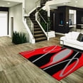 thumbnail image 4 of Red Soft Cozy 3D Look Lines Design, 7'6" x 10'3" Area Rug/ Carpet by Makymo, 4 of 4