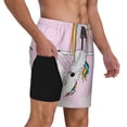 thumbnail image 2 of Naloa Aerial Yoga for Unicorn Print Men Swim Trunks with Compression Liner ,Board Shorts,Men's Swim Shorts with Drawstring and Elastic Waistband-X-Large, 2 of 6