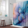 thumbnail image 5 of Ombre Blue Purple Marble Texture Fabric Shower Curtain Modern Style Washable Shower Curtains for Bathroom, Waterproof Bath Curtain with Hooks Home Decor 72x84in, 5 of 8