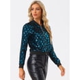 thumbnail image 3 of Chaqueta Bomber Allegra K con lentejuelas de Manga Larga y Brillo Azul S, 3 of 6