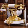 thumbnail image 5 of White Gold luxury retro European Antique phone Vintage corded telephone F055, 5 of 6