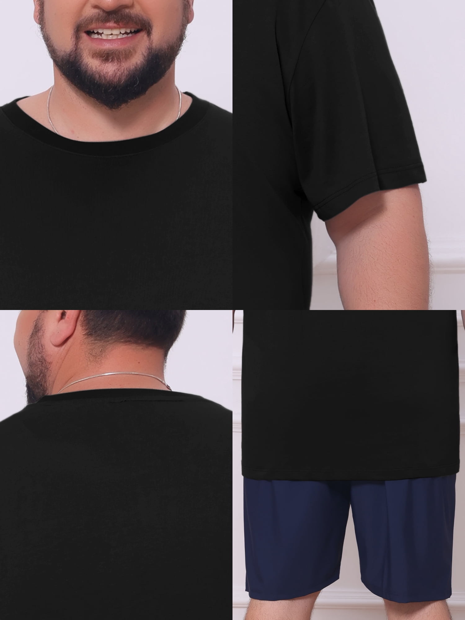 DARING DIVA Men's 100% Cotton Short Sleeves T-Shirt 3XL Black