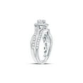 thumbnail image 3 of Diamond Princess 14kt White Gold Round Diamond Bridal Wedding Ring Band Set 1 Cttw, 3 of 4