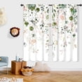 thumbnail image 5 of Green Pink Floral Curtains Rustic Spring Wildflower Flower Leaf Herbs Plants Natural Botanical Farm Rod Pocket Women Girls Bedroom Living Room Treatment Fabric 2 Panels 52Wx63H Inch, 5 of 7