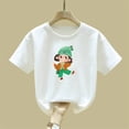 thumbnail image 4 of Blusas y camisas de manga corta con cuello redondo para niños Camiseta de verano de manga corta estampada para niñas Jersey elegante de cuello redondo para niñas Top de algodón para niños, 4 of 6
