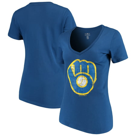 Women's 5th & Ocean by New Era Royal Milwaukee Brewers V-Neck Team (Best Brewery T Shirts)