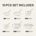 thumbnail image 5 of Chef Power 10 Pcs Ceramic Non Stick Cookware Sets, Pots and Pans Set with Stainless Steel Handle, Dishwasher and Oven Safe, Cream White with Light Gold Handle, 5 of 9