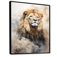 thumbnail image 2 of Designart "The Majestic King Of Lions" Animals Lion Floater Framed Wall Art Living Room, 2 of 5