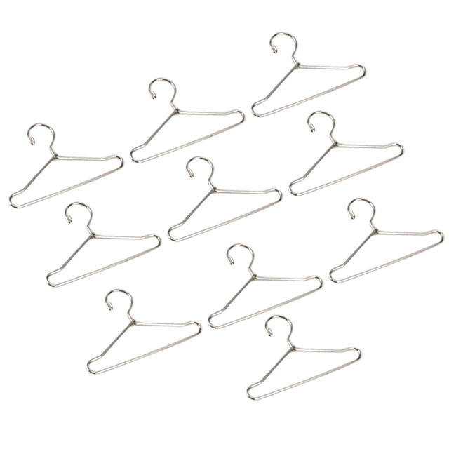10 Uds Percha para Ropa de Muñecas Sunnimix Perchas de Muñecas de Metal 65mm