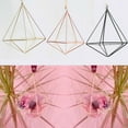 thumbnail image 4 of GLFILL Hanging Flower Pot Swing Flower Basket Tillandsia Air Plant Flower Pot Holder Decorative Triangular Metal Frame Freestanding Imitation Gold, 4 of 6