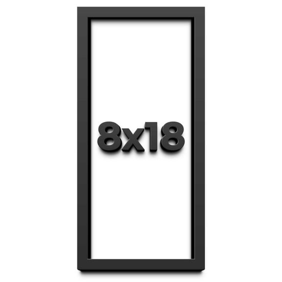 8x18 Shadow Box Frame Black | 1 inches Deep Real Wood Contemporary Shadowbox Display Frame | UV