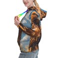 Balery Blue Sky White Cloud Eagle Pattern Womens Long Sleeve Hoodie