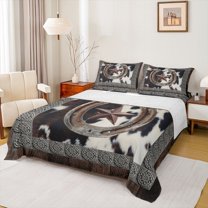 Castle Fairy Texas Stars Bed Sheets for Boys Girls,Vintage Western King Sheets