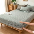 thumbnail image 3 of Funda de cama de hilo de algodón teñido de doble capa Jacquard Funda protectora de colchón de gasa de algodón de un solo producto Cubrecama Funda de cama Ropa de cama de una sola pieza, 3 of 6