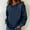 Navy, variant on WXLWZYWL Denim Sweatshirts for Women Crewneck Pullover Tops Long Sleeve Shirts Vintage Loose Blouses
