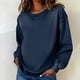thumbnail image 2 of RKSTN Denim Sweatshirt for Women Oversized Crewneck Hoodless Sweatshirts Tops Womens Casual Solid Plus Size Round Neck Loose Comfy Long Sleeve T Shirt Fall Spring Clothes, 2 of 10