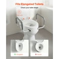 thumbnail image 3 of VEVOR Raised Toilet Seat with Arms, 300 lbs Load Capacity, 3.5-Inch Lift Height, Widened Commode Elevated Toilet Seat Riser with Padded Handles for Seniors, Elderly, Handicap, Disabled, and Adults, 3 of 9