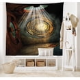 thumbnail image 2 of Fantasy Tapestry, Night with a Little Home in The Trunk of an Tree in The Woods Print, Fabric Wall Hanging Decor for Bedroom Living Room Dorm, 2 Sizes, Navy Blue, by Ambesonne, 2 of 9